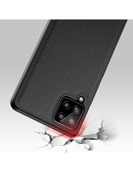 Dux Ducis Fino dėklo dangtelis, padengtas nailono medžiaga, skirtas Samsung Galaxy A22 4G juodas