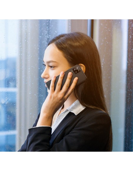 Dux Ducis Fino dėklo dangtelis, padengtas nailono medžiaga, skirtas Samsung Galaxy A22 4G juodas