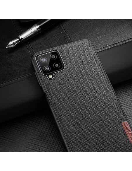Dux Ducis Fino dėklo dangtelis, padengtas nailono medžiaga, skirtas Samsung Galaxy A22 4G juodas
