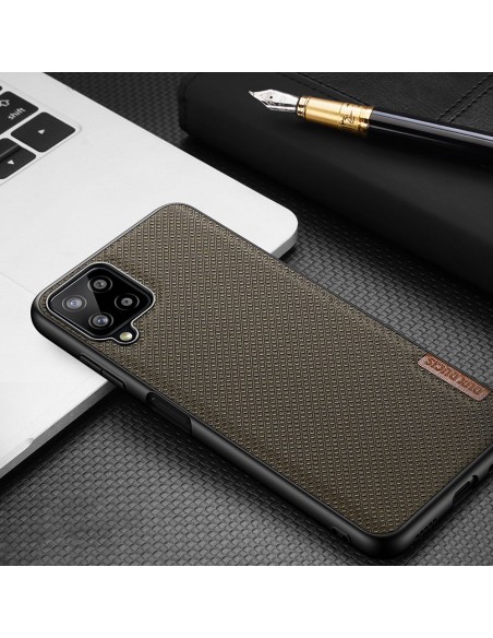 Dux Ducis Fino dėklo dangtelis, padengtas nailono medžiaga, skirtas Samsung Galaxy A22 4G juodas