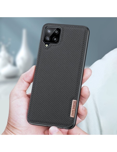 Dux Ducis Fino dėklo dangtelis, padengtas nailono medžiaga, skirtas Samsung Galaxy A22 4G juodas