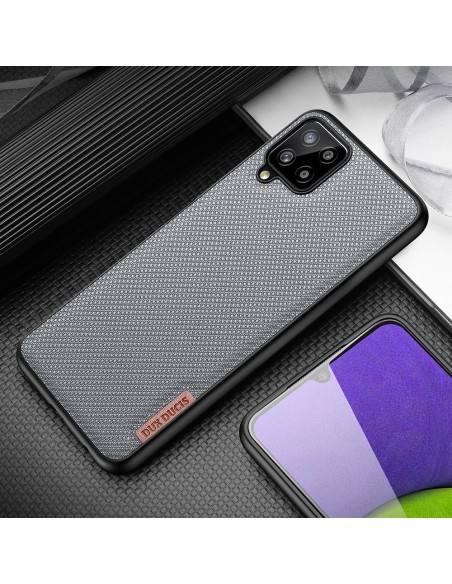 Dux Ducis Fino dėklo dangtelis, padengtas nailono medžiaga, skirtas Samsung Galaxy A22 4G juodas
