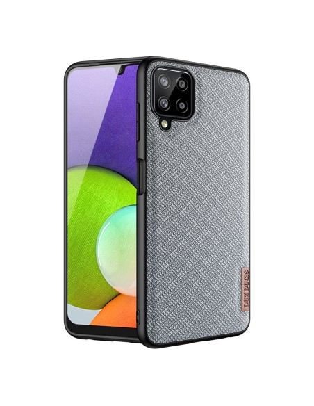 Dux Ducis Fino dėklo dangtelis, padengtas nailono medžiaga, skirtas Samsung Galaxy A22 4G pilkas