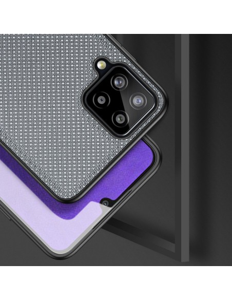Dux Ducis Fino dėklo dangtelis, padengtas nailono medžiaga, skirtas Samsung Galaxy A22 4G pilkas