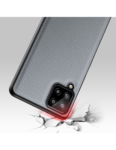 Dux Ducis Fino dėklo dangtelis, padengtas nailono medžiaga, skirtas Samsung Galaxy A22 4G pilkas