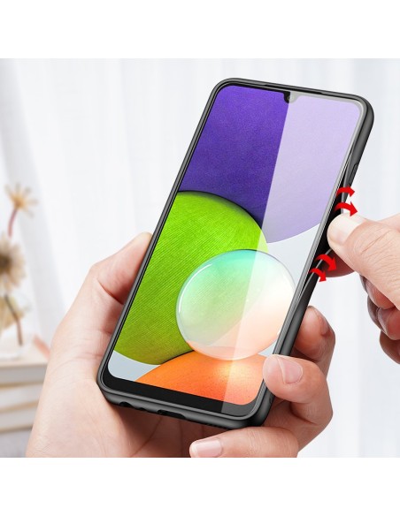 Dux Ducis Fino dėklo dangtelis, padengtas nailono medžiaga, skirtas Samsung Galaxy A22 4G pilkas