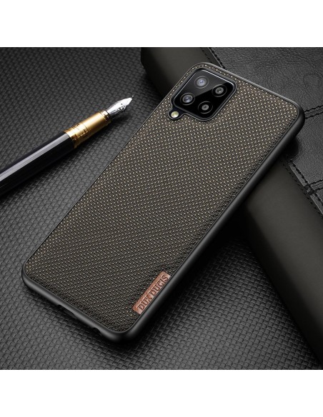 Dux Ducis Fino dėklo dangtelis, padengtas nailono medžiaga, skirtas Samsung Galaxy A22 4G pilkas