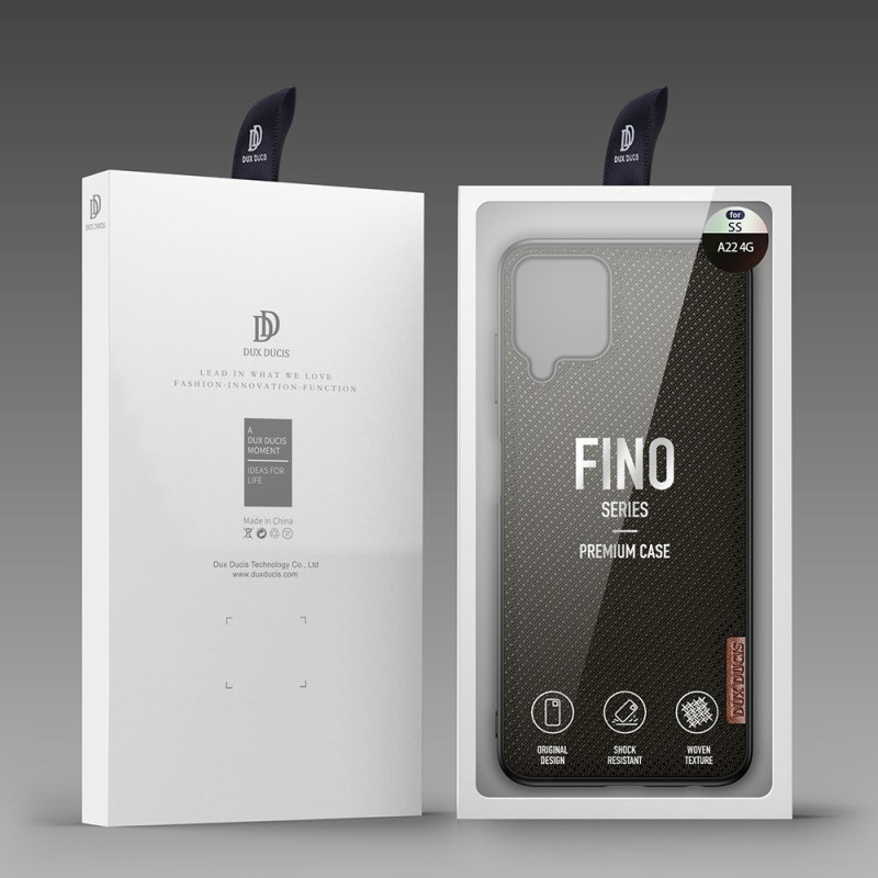 Dux Ducis Fino dėklo dangtelis, padengtas nailono medžiaga, skirtas Samsung Galaxy A22 4G žaliai