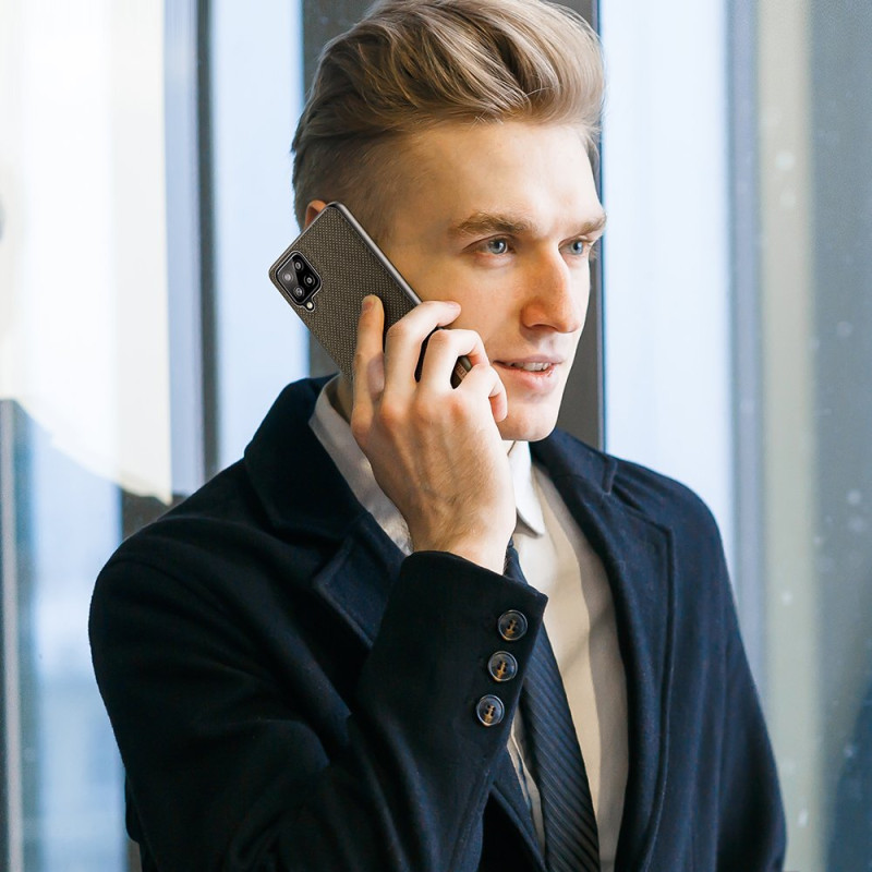 Dux Ducis Fino dėklo dangtelis, padengtas nailono medžiaga, skirtas Samsung Galaxy A22 4G žaliai