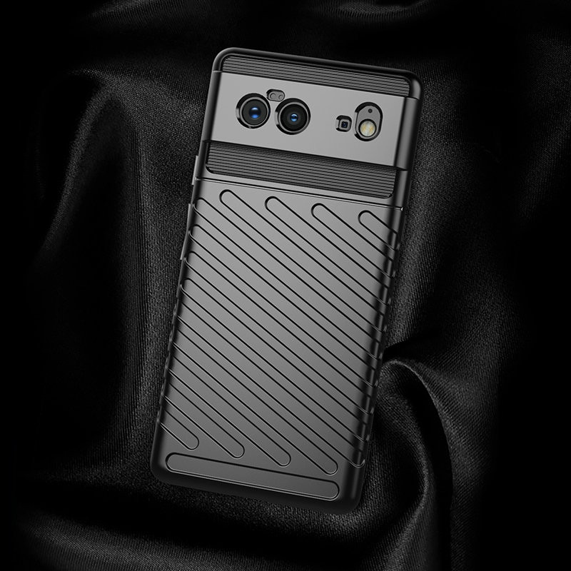 „Thunder Case“ lankstus šarvuotas dėklo dangtelis, skirtas „Google Pixel 6“, juodas