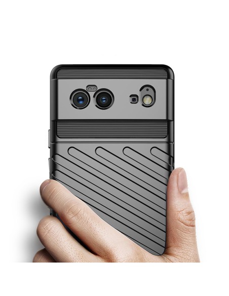 „Thunder Case“ lankstus šarvuotas dėklo dangtelis, skirtas „Google Pixel 6“, juodas