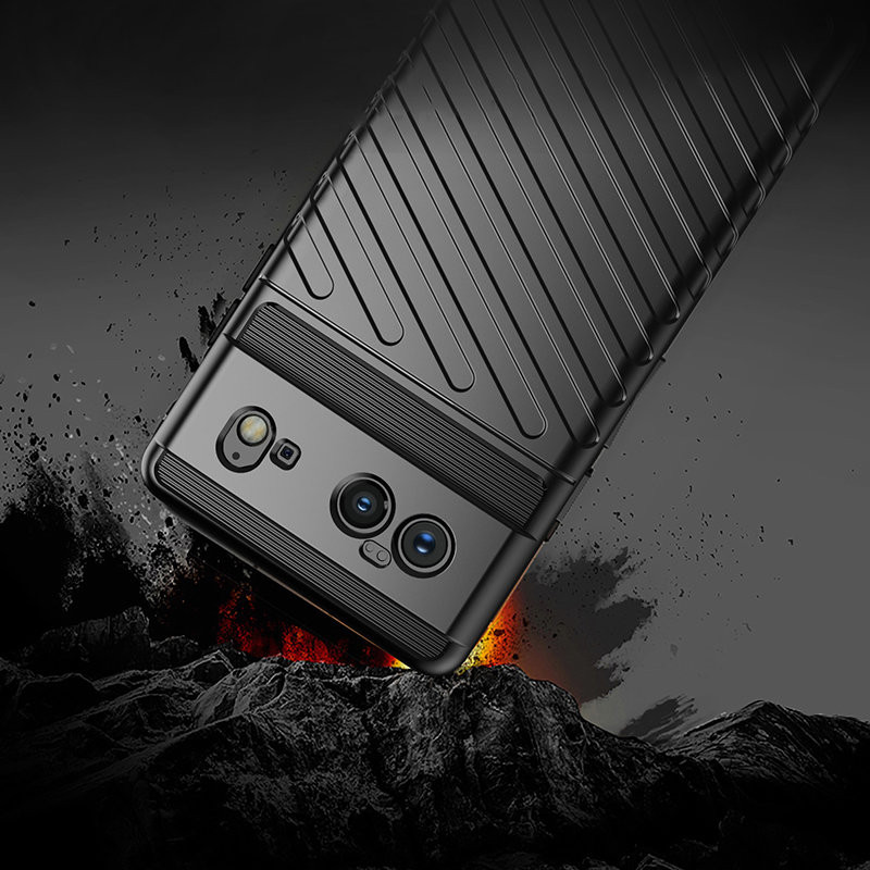 „Thunder Case“ lankstus šarvuotas dėklo dangtelis, skirtas „Google Pixel 6“, juodas