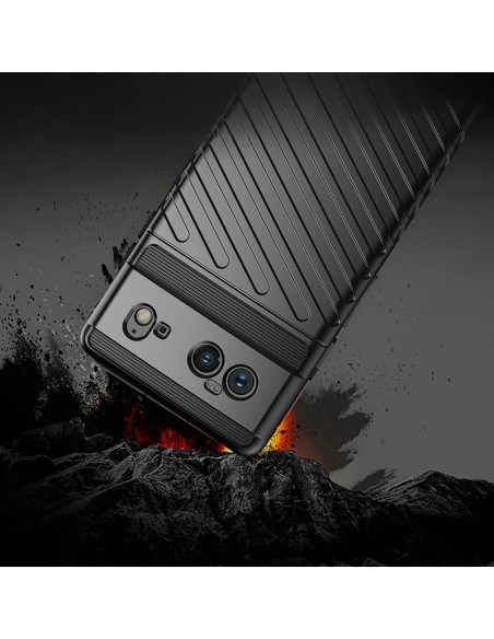 „Thunder Case“ lankstus šarvuotas dėklo dangtelis, skirtas „Google Pixel 6“, juodas