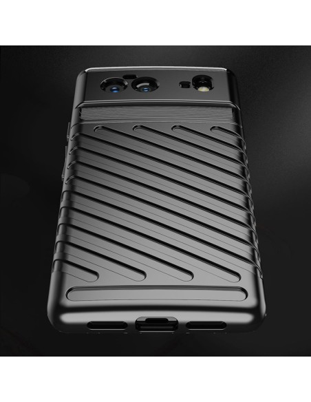 „Thunder Case“ lankstus šarvuotas dėklo dangtelis, skirtas „Google Pixel 6“, juodas