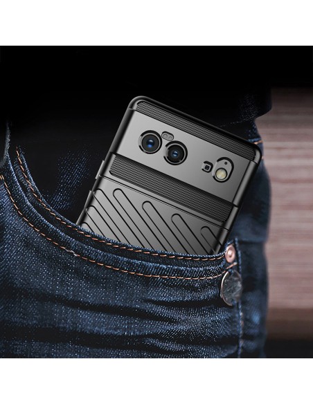 „Thunder Case“ lankstus šarvuotas dėklo dangtelis, skirtas „Google Pixel 6“, juodas