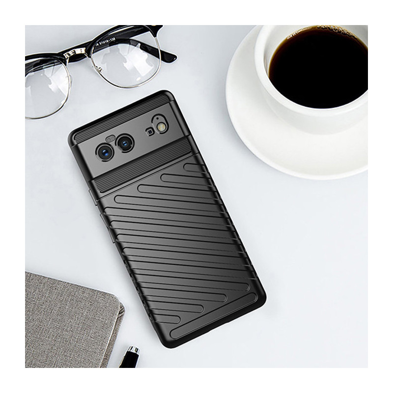 „Thunder Case“ lankstus šarvuotas dėklo dangtelis, skirtas „Google Pixel 6“, juodas