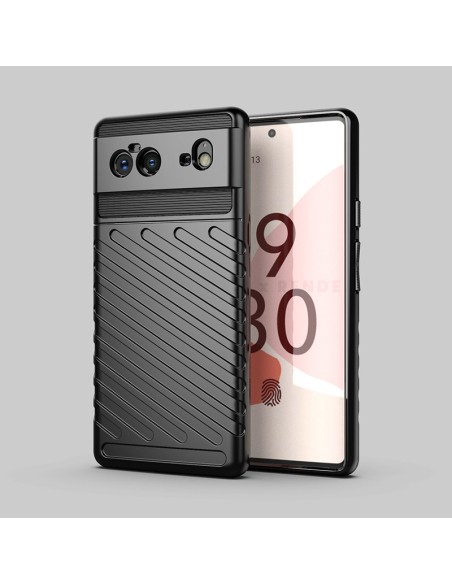 „Thunder Case“ lankstus šarvuotas dėklo dangtelis, skirtas „Google Pixel 6“, juodas