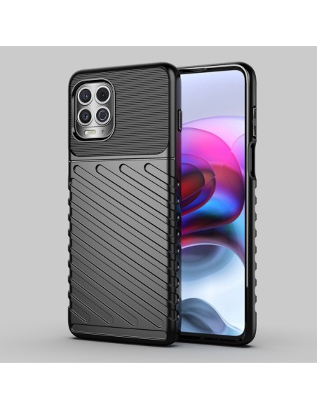 Thunder Case lankstus šarvuotas dangtelis, skirtas Motorola Moto G100 / Edge S juodas