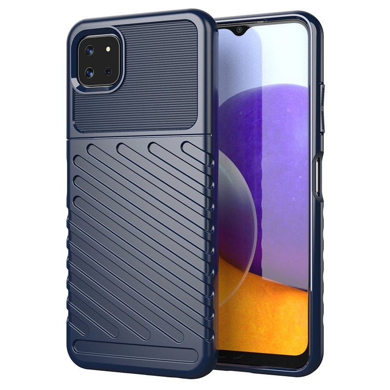 Thunder Case lankstus šarvuotas dėklas, skirtas Samsung Galaxy A22 5G mėlynas Thunder Case lankstus šarvuotas dėklas, skirtas Samsung Galaxy A22 5G mėlynas