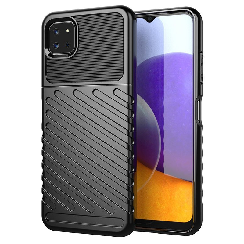 Thunder Case lankstus šarvuotas dėklas Samsung Galaxy A22 5G juodas Thunder Case lankstus šarvuotas dėklas Samsung Galaxy A22 5G juodas