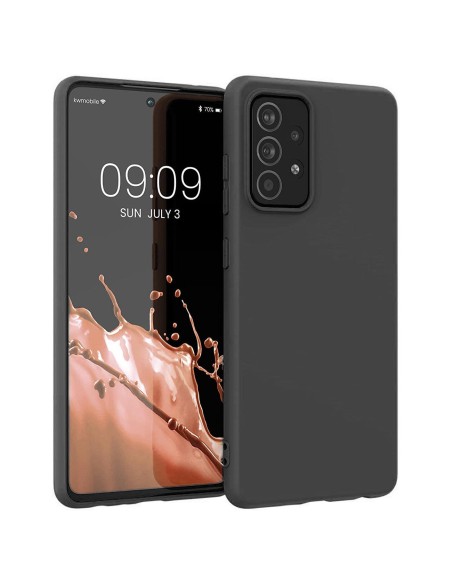 Silicone Case lankstus silikoninis dėklo dangtelis, skirtas Samsung Galaxy A22 4G juodas