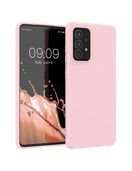 Silicone Case lankstus silikoninis dėklo dangtelis, skirtas Samsung Galaxy A22 4G rožinis