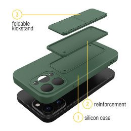 Wozinsky Kickstand Case silikoninis dėklas su stovu, skirtas Samsung Galaxy A32 4G Blue