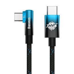 MVP alkūninis kabelis Maitinimo laidas su šoniniu USB-C kištuku 2 m mėlynas