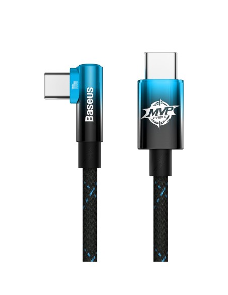 MVP alkūninis kabelis Maitinimo laidas su šoniniu USB-C kištuku 2 m mėlynas MVP alkūninis kabelis Maitinimo laidas su šoniniu USB-C kištuku 2 m mėlynas