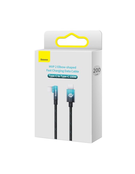 MVP alkūninis kabelis Maitinimo laidas su šoniniu USB-C kištuku 2 m mėlynas MVP alkūninis kabelis Maitinimo laidas su šoniniu USB-C kištuku 2 m mėlynas