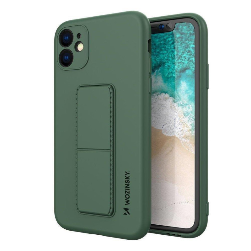Wozinsky Kickstand Case Silikoninis stovo dėklas, skirtas Samsung Galaxy A22 4G Tamsiai žalias Wozinsky Kickstand Case Silikoninis stovo dėklas, skirtas Samsung Galaxy A22 4G Tamsiai žalias