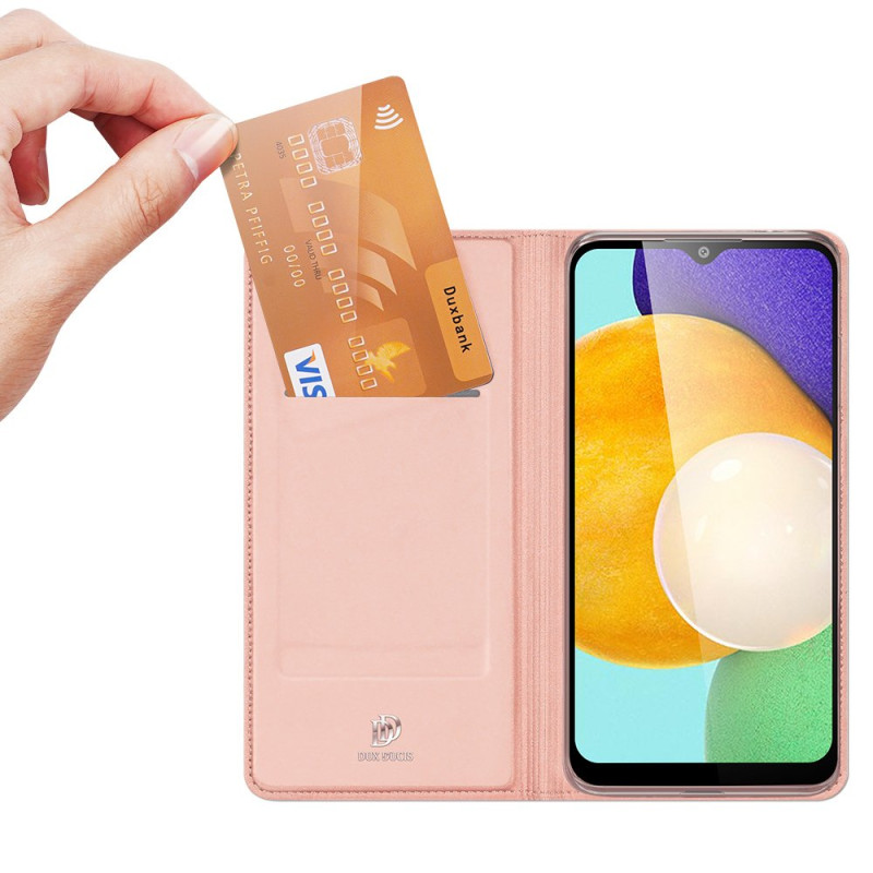 Dux Ducis Skin Pro dėklo dėklo dangtelis su atvartu, skirtas Samsung Galaxy A03s rožinės spalvos