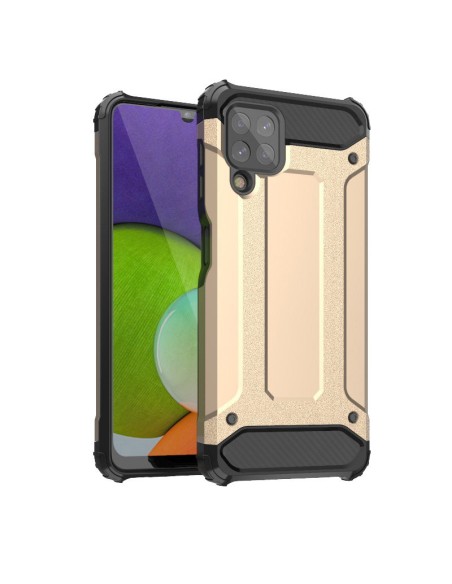 Hybrid Armor šarvuotas hibridinis dėklo dangtelis, skirtas Samsung Galaxy A22 4G auksui Hybrid Armor šarvuotas hibridinis dėklo dangtelis, skirtas Samsung Galaxy A22 4G auksui