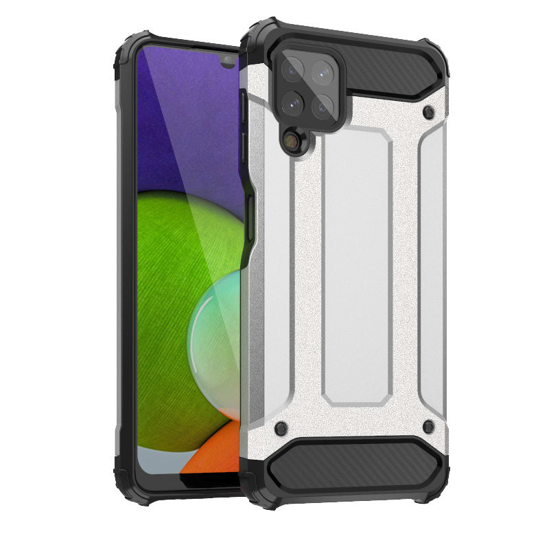 Hybrid Armor šarvuotas hibridinis dėklo dangtelis, skirtas Samsung Galaxy A22 4G sidabras Hybrid Armor šarvuotas hibridinis dėklo dangtelis, skirtas Samsung Galaxy A22 4G sidabras