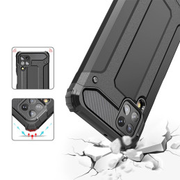 Hybrid Armor šarvuotas hibridinis dėklo dangtelis, skirtas Samsung Galaxy A22 4G sidabras