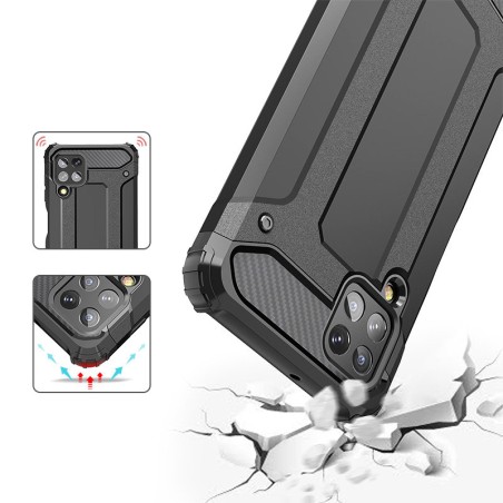 Hybrid Armor šarvuotas hibridinis dėklo dangtelis, skirtas Samsung Galaxy A22 4G sidabras Hybrid Armor šarvuotas hibridinis dėklo dangtelis, skirtas Samsung Galaxy A22 4G sidabras