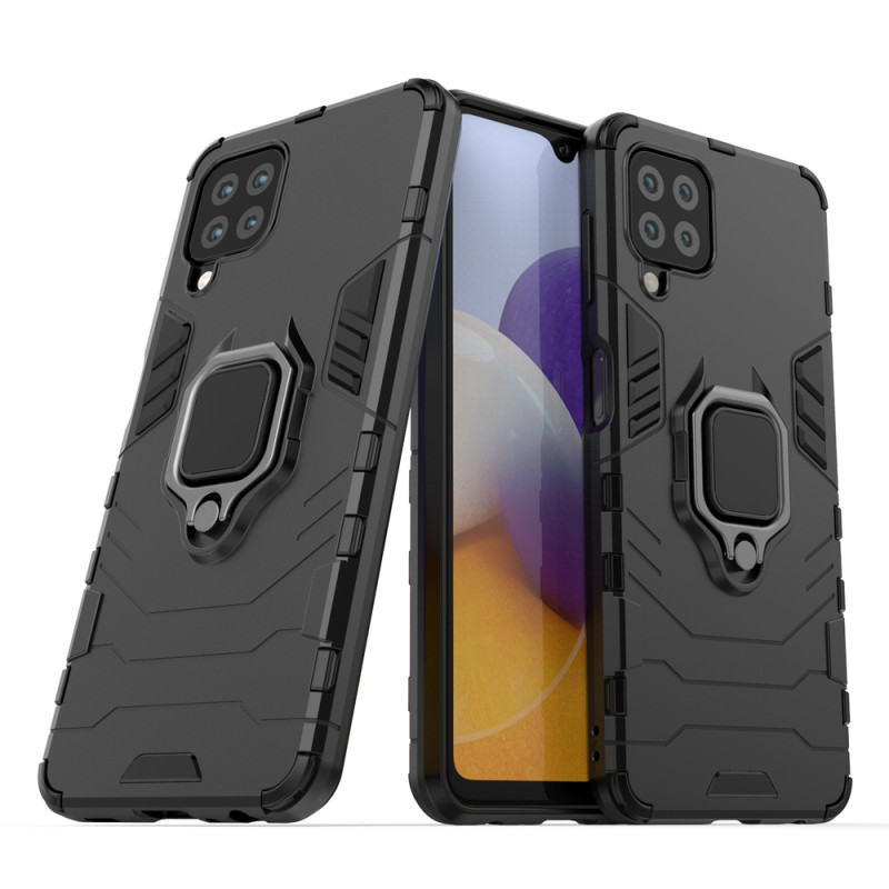 Ring Armor šarvuotas hibridinis korpuso dangtelis + magnetinis laikiklis Samsung Galaxy A22 4G juodas