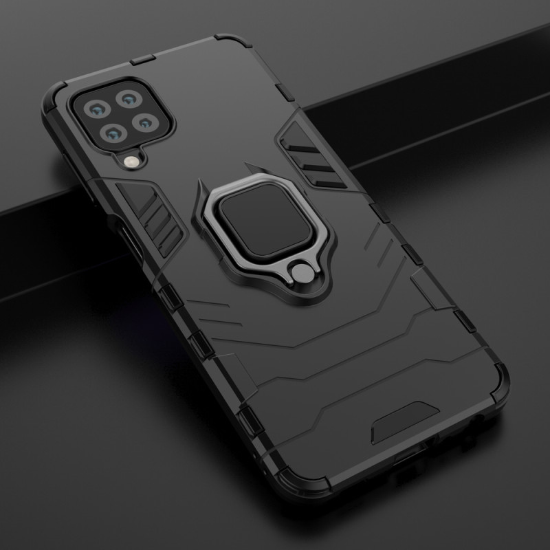 Ring Armor šarvuotas hibridinis korpuso dangtelis + magnetinis laikiklis Samsung Galaxy A22 4G juodas