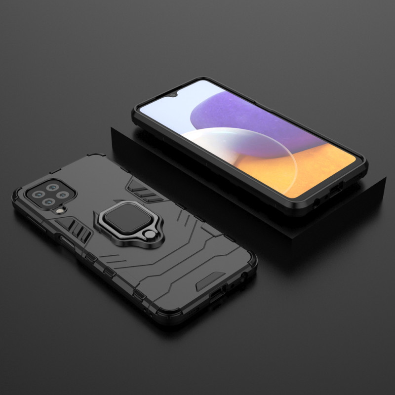 Ring Armor šarvuotas hibridinis korpuso dangtelis + magnetinis laikiklis Samsung Galaxy A22 4G juodas
