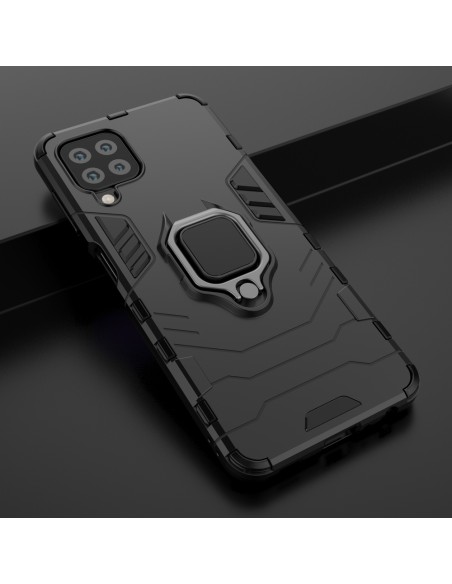 Ring Armor šarvuotas hibridinis korpuso dangtelis + magnetinis laikiklis Samsung Galaxy A22 4G mėlynai