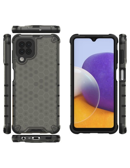 Korinis šarvuotas dėklas su gelio rėmeliu, skirtas Samsung Galaxy A22 4G juodas Korinis šarvuotas dėklas su gelio rėmeliu, skirtas Samsung Galaxy A22 4G juodas