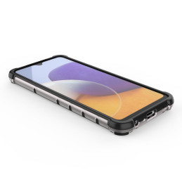 Korinis šarvuotas dėklas su gelio rėmeliu, skirtas Samsung Galaxy A22 4G juodas