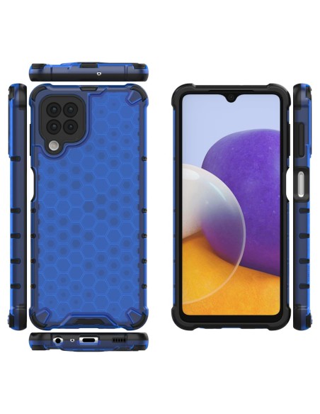 Korinis šarvuotas dėklas su gelio rėmeliu, skirtas Samsung Galaxy A22 4G mėlynai Korinis šarvuotas dėklas su gelio rėmeliu, skirtas Samsung Galaxy A22 4G mėlynai