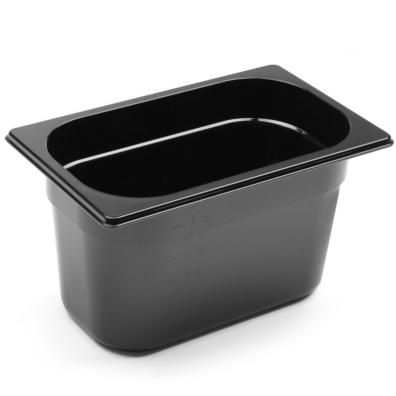 Maitinimo konteineris GN 1/4 juodas polikarbonatas 265x162x150mm 4L Hendi 862612