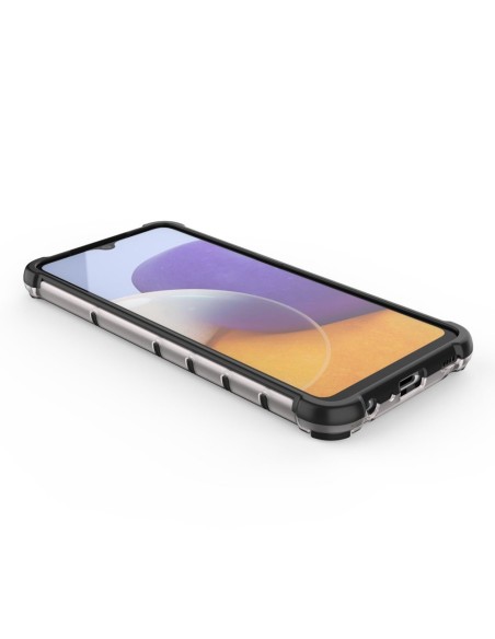 Korinis šarvuotas dėklas su gelio rėmeliu, skirtas Samsung Galaxy A22 4G mėlynai Korinis šarvuotas dėklas su gelio rėmeliu, skirtas Samsung Galaxy A22 4G mėlynai