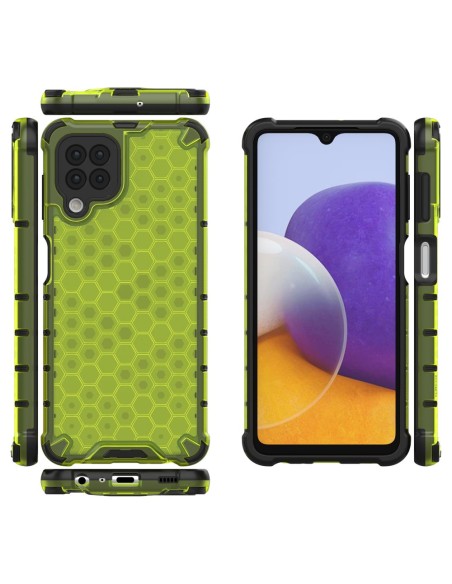 Korinis šarvuotas dėklas su gelio rėmeliu, skirtas Samsung Galaxy A22 4G green