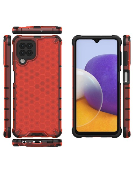 Korinis šarvuotas dėklas su gelio rėmeliu, skirtas Samsung Galaxy A22 4G red