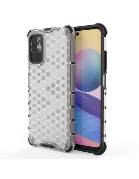 Korinis šarvuotas dėklas su gelio rėmeliu, skirtas Xiaomi Redmi Note 10 5G / Poco M3 Pro Transparent