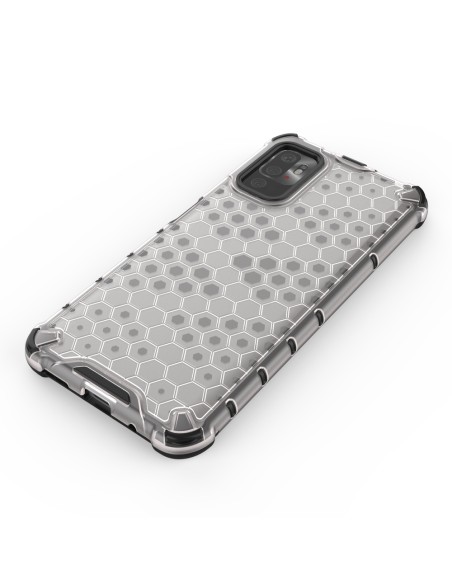 Korinis šarvuotas dėklas su gelio rėmeliu, skirtas Xiaomi Redmi Note 10 5G / Poco M3 Pro Transparent