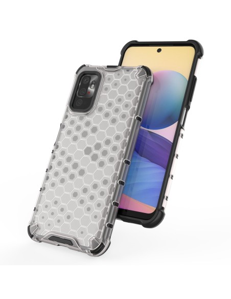 Korinis šarvuotas dėklas su gelio rėmeliu, skirtas Xiaomi Redmi Note 10 5G / Poco M3 Pro Transparent